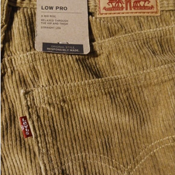 Levi's Low Pro Corduroy Straight Pants Womens 27x30 Irregular Mid-Rise Brown $69 - Picture 5 of 8